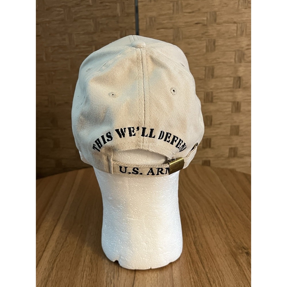 Eagle Emblems‎ US Army Khaki Cotton Adjustable Cap Hat Army Emblem Slogan - Picture 3 of 6